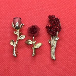 RED ROSE PINS